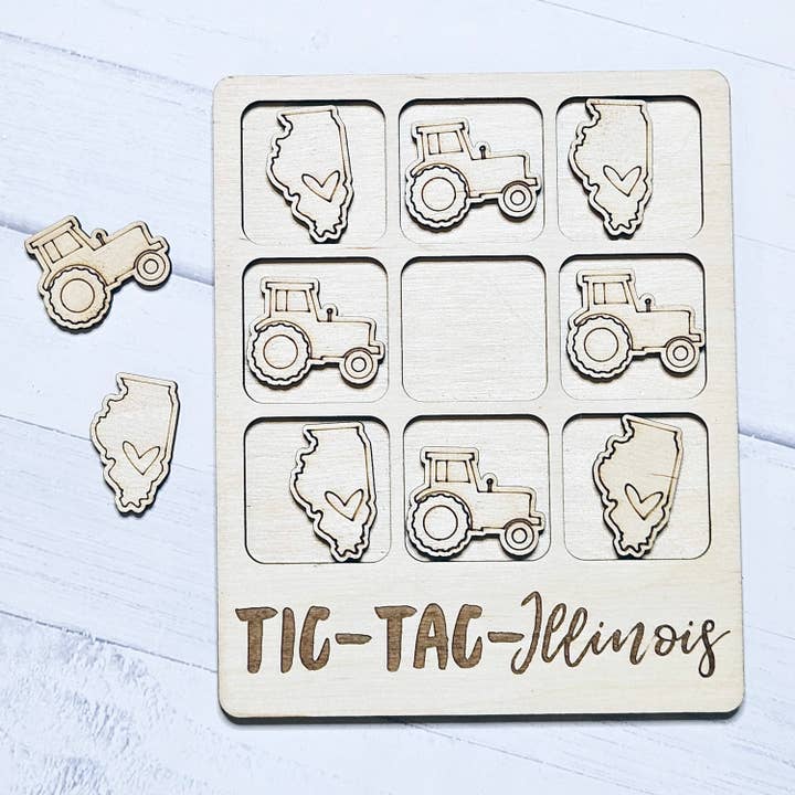 Illinois Tractor Tic-Tac-Toe Game for wholesale by The Trendy Traveler