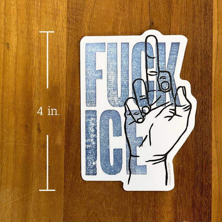 Autocollant "FUCK ICE" pour la vente par Lynn-oleum