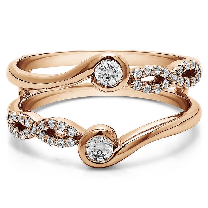 0,34 ct. Infinity Bypass Ringschutzverstärker in Roségold für den Großhandel von TwoBirch