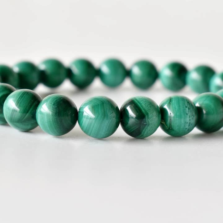 Soothing Crystals - Vente Bracelet de perles - Bracelet de guérison | Malachite synthétique | Bracelet en pierres précieuses9