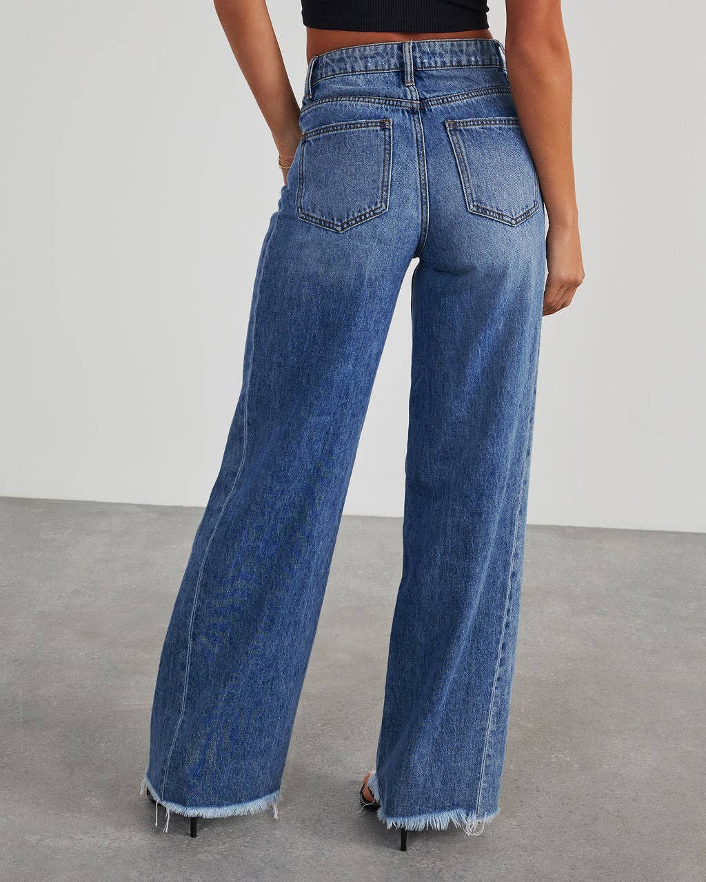 Rosa Clothing - Wholesale Jeans - Women's - High-Waist Jeans Wide-Leg Denim Pants7