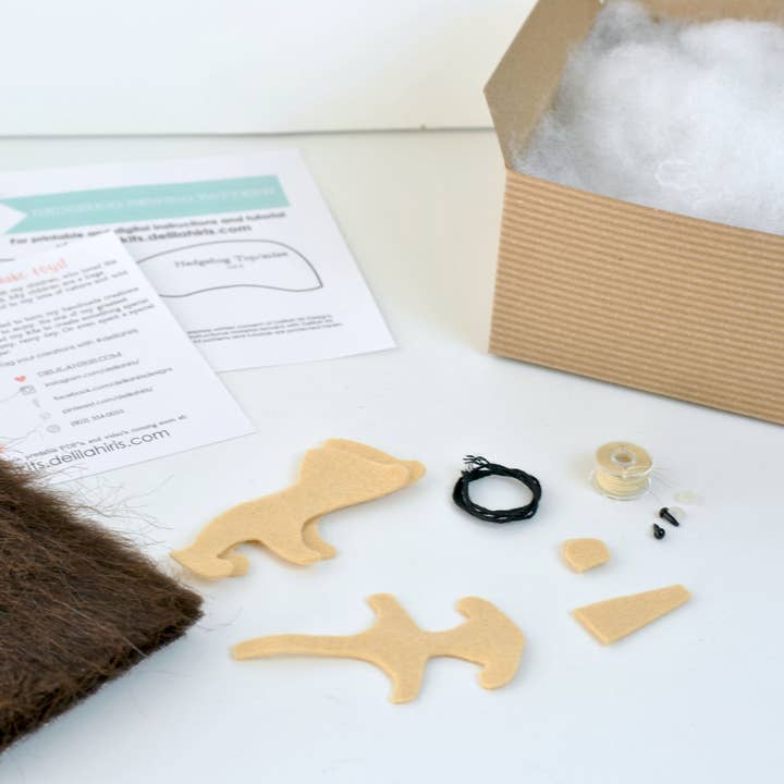 DelilahIris Designs – wholesale Craft sewing kit – Hedgehog DIY Stuffed Animal Craft Sewing Kit2