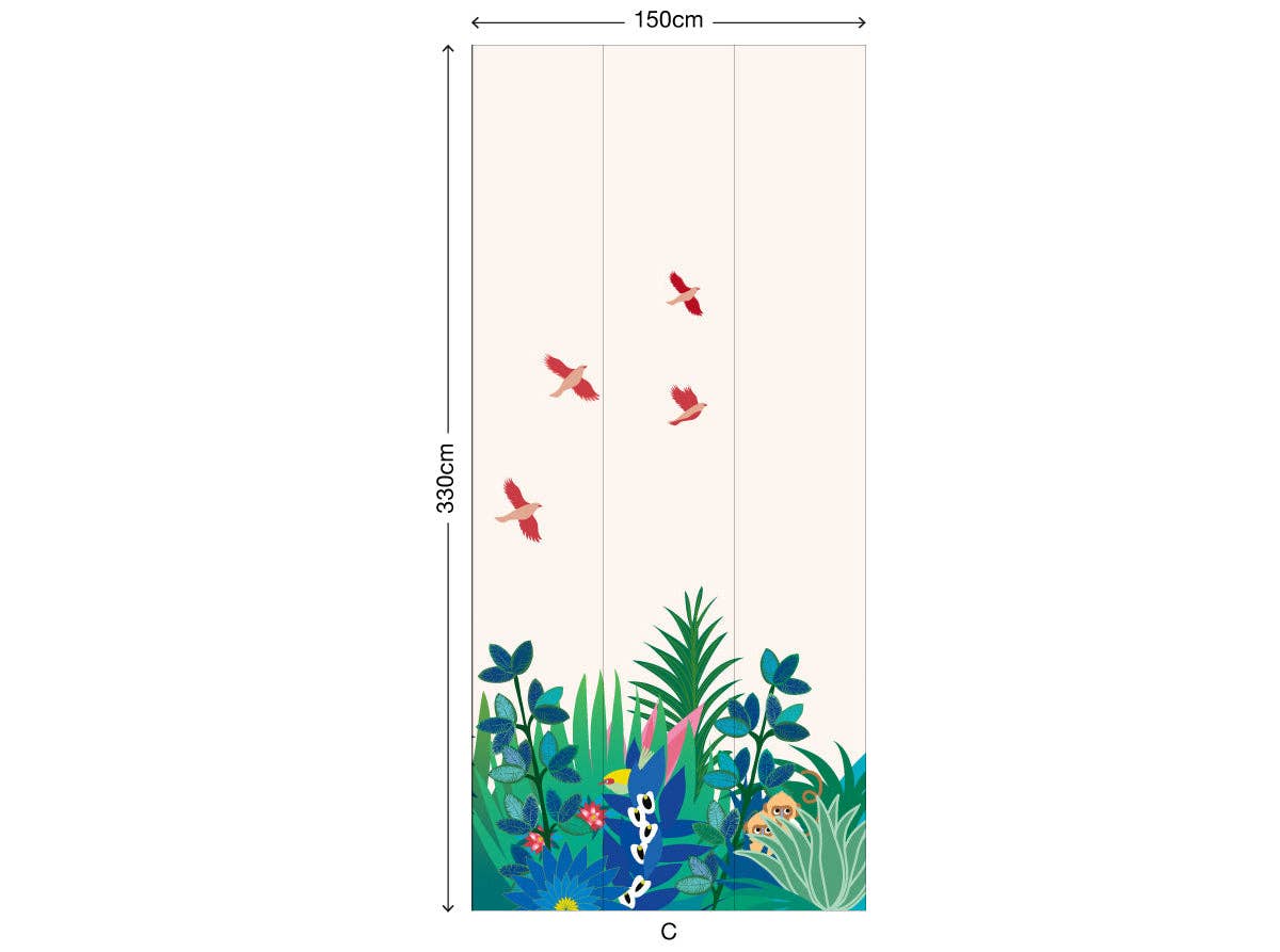 Little Cabari – Großhandel Tapete – MANJA blaues Standard-Panoramadekor2