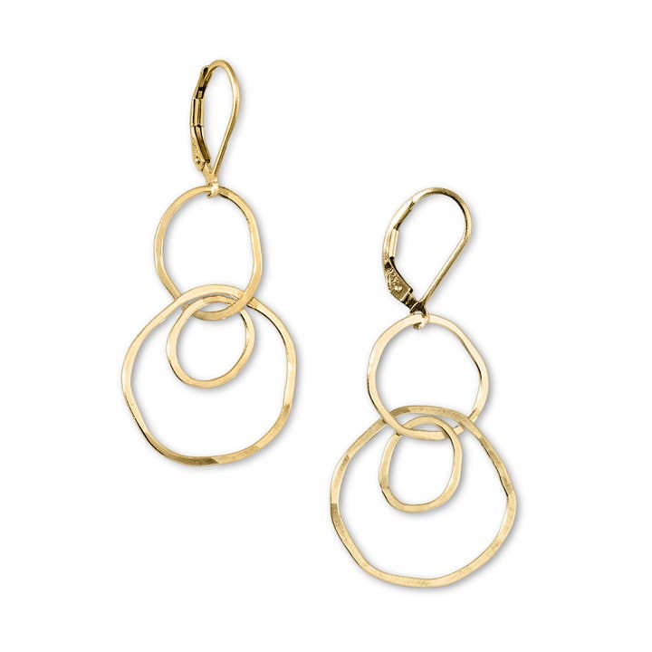 ELEMENT Linked Hammered Circles Earrings | silver or gold for wholesale by Freshie & Zero