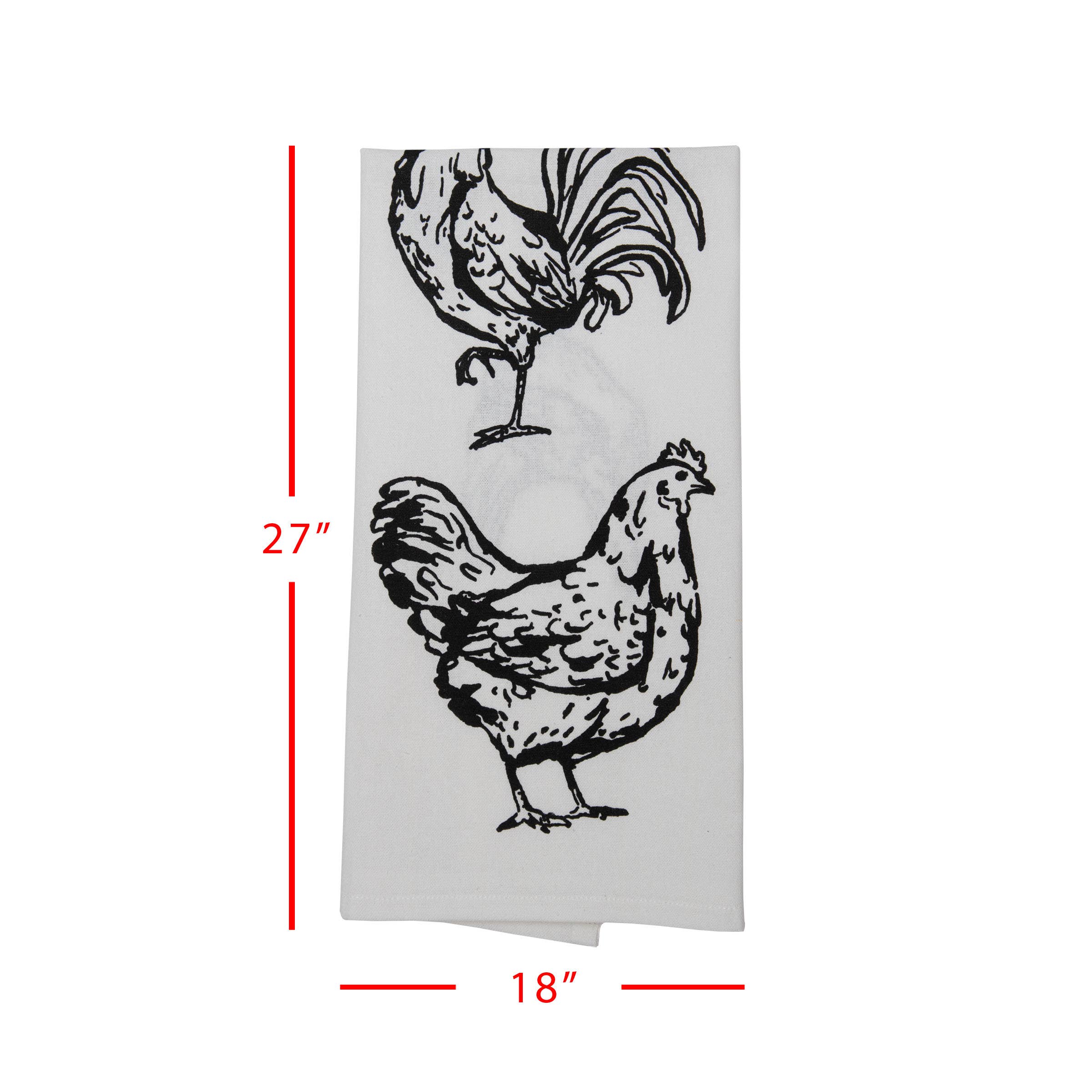 Foreside Home & Garden - Wholesale Tea Towel - Logan Set 3 Farm Design Kitchen Tea Towel with Tassels7