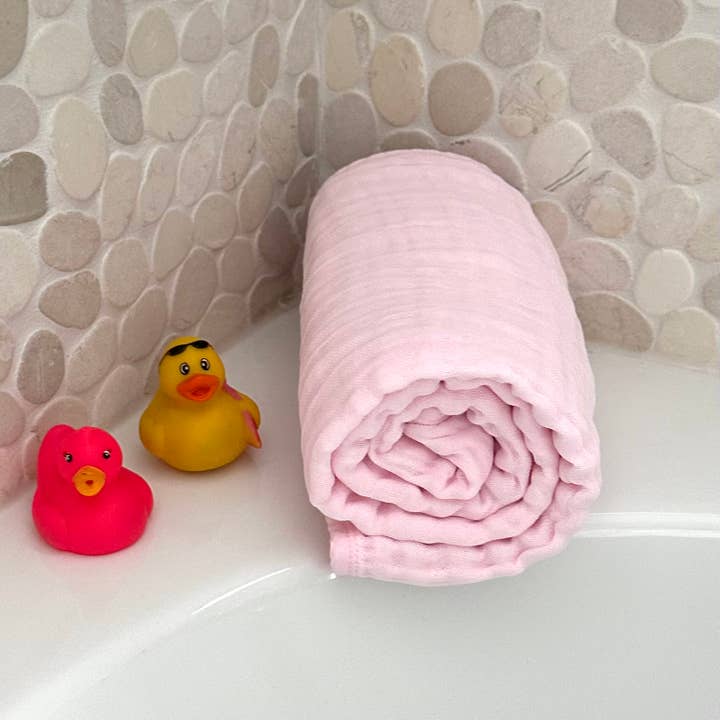 EcoFreax - Wholesale Bath Towel - Kids & Baby - Muslin Baby Bath Gauze Towel Medium Baby Pink Blanket 2