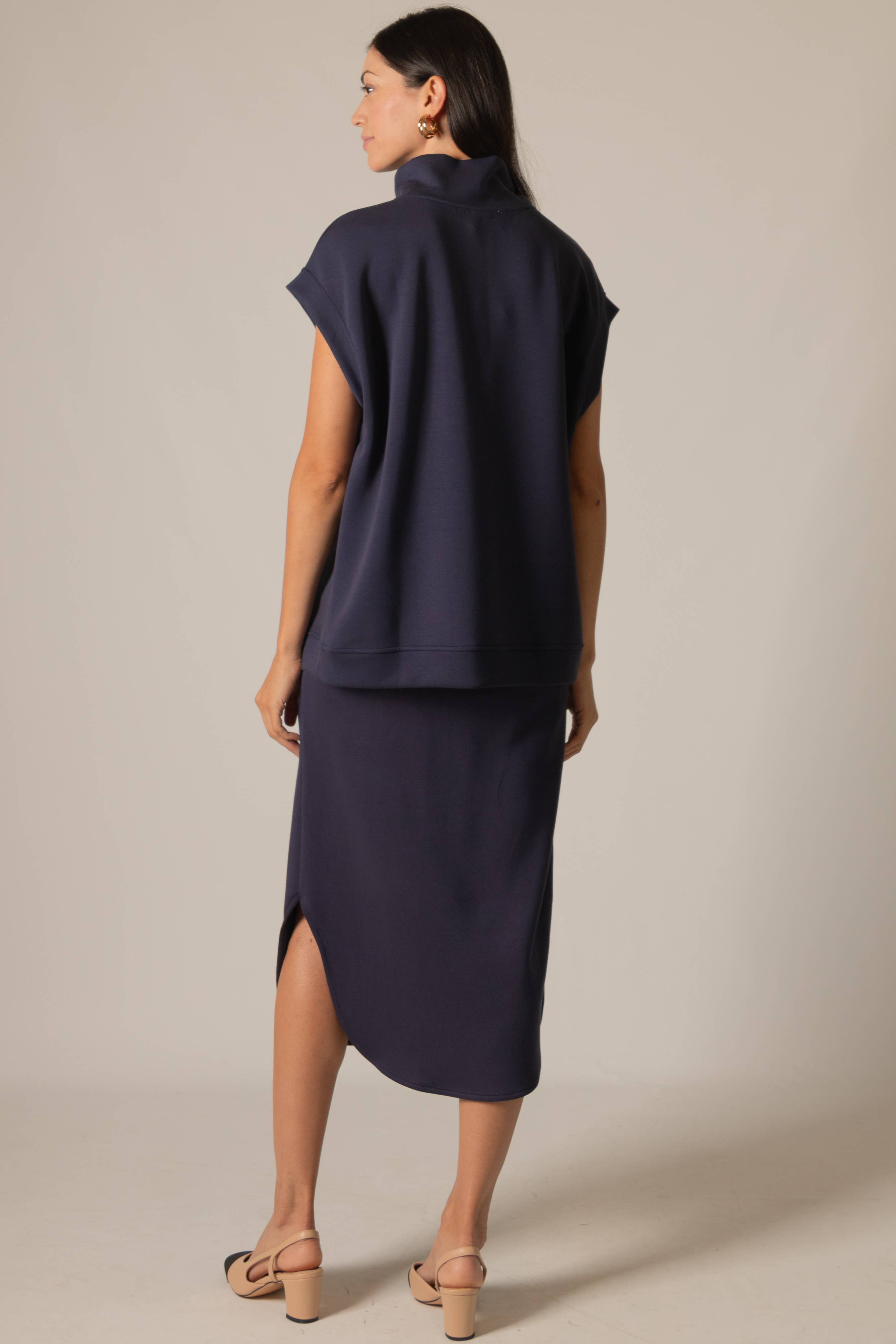 P. CILL - Wholesale Knit Top - Women's - P. CILL Butter Modal Mock Neck Capped Sleeve Top13