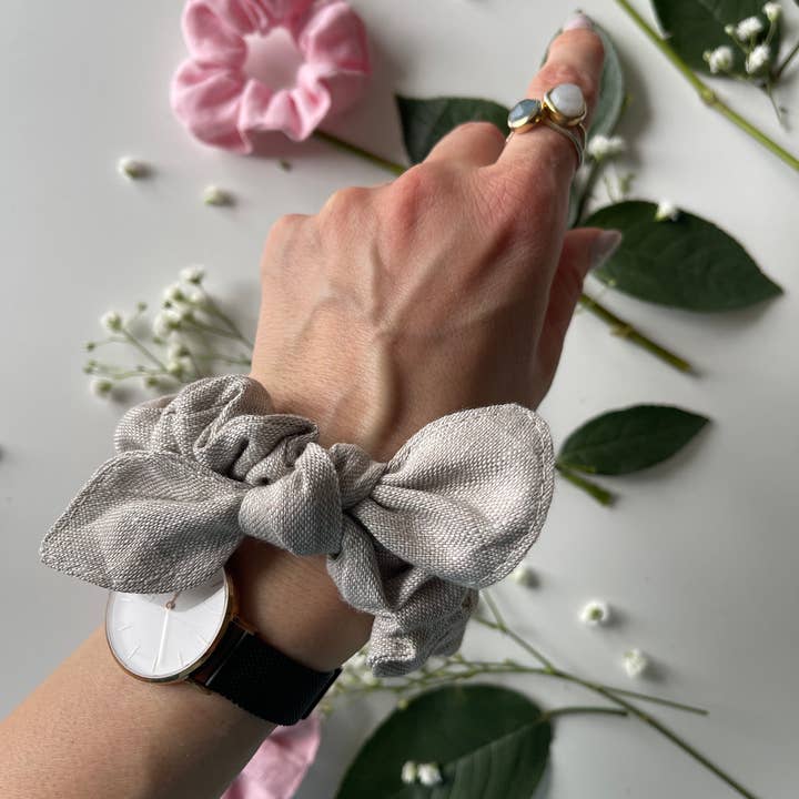 Linen scrunchies, Linen hair tie, Natural linen scrunchies for wholesale by MB GISA