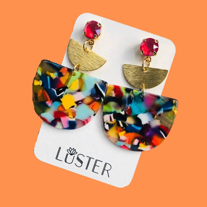 Acetat staplade lätta uttalande örhängen för wholesale av LUSTER