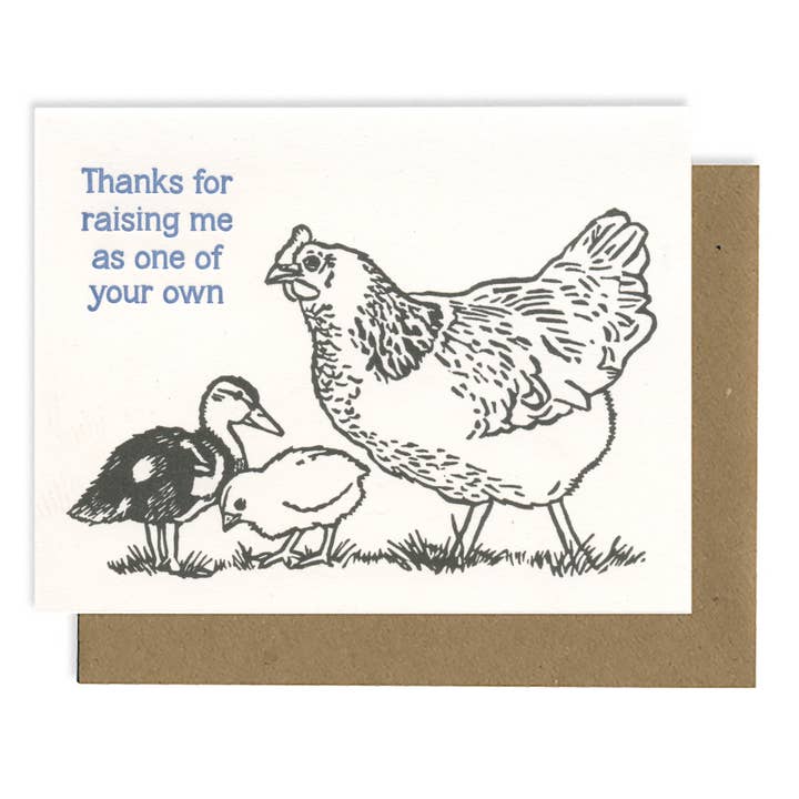 Thank you for raising me as one of your own Letterpress Card for wholesale by Lynn-oleum