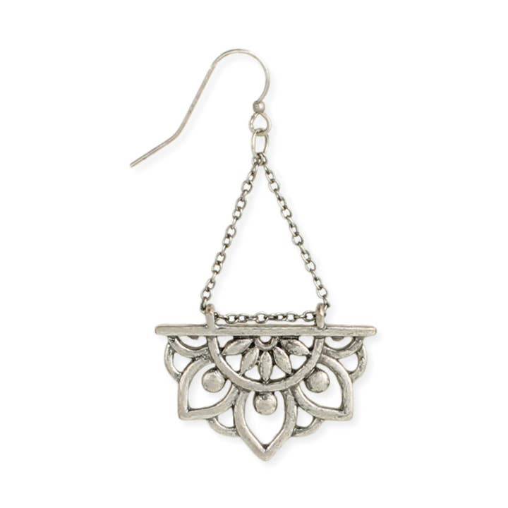 ZAD - Wholesale Dangle Earrings - Rising Lotus Silver Dangle Earrings0