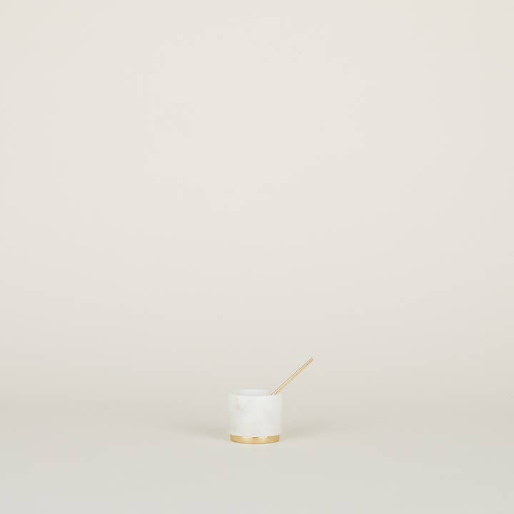 Hawkins New York - Wholesale Condiment/Dip Bowl - SIMPLE MARBLE + BRASS SUGAR PINCH POT