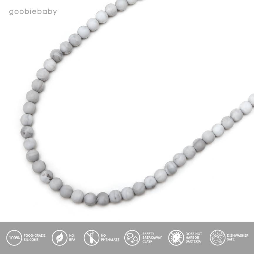 Goobie Baby – wholesale Tandsprickningshalsband - Baby – Zoe Teething Halsband - Marmor3