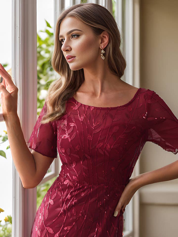 Ever-Pretty - Wholesale Gown - Women's - Sequin Shiny Fishtail Tulle Dresses for Party1