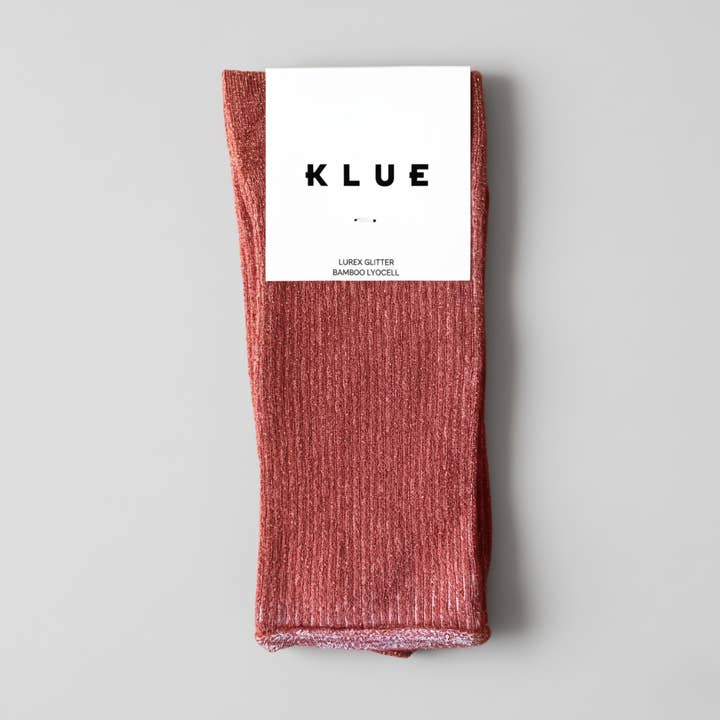 Chaussettes KLUE Glitter Lurex en Lyocell écologique | Brique pour la vente par KLUE