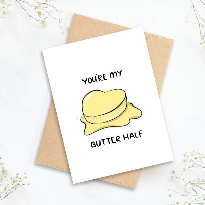 Biglietto di auguri You're My Butter Half (ispirato ai BTS) per la vendita all'ingrosso da parte di inkbymi