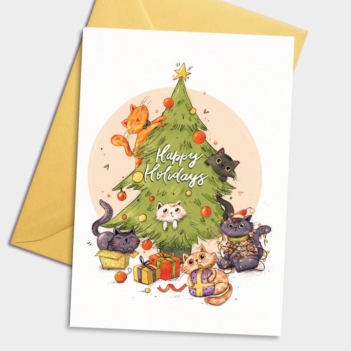 Tarjeta de Navidad de Meowy Holidays para venta al por mayor de Pomejoy