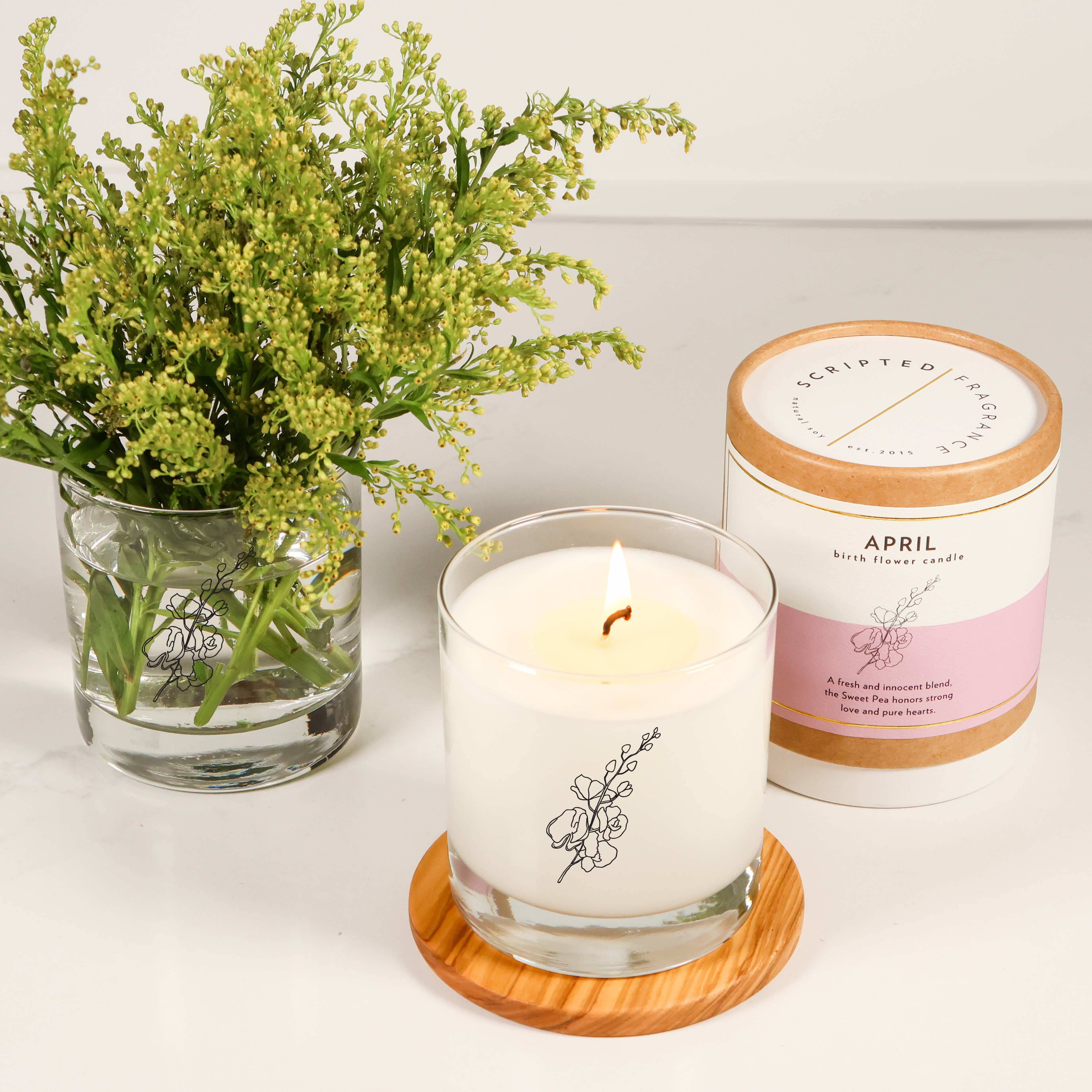 Scripted Fragrance - Wholesale Jar/Filled Candle - April Birth Flower Soy Candle4