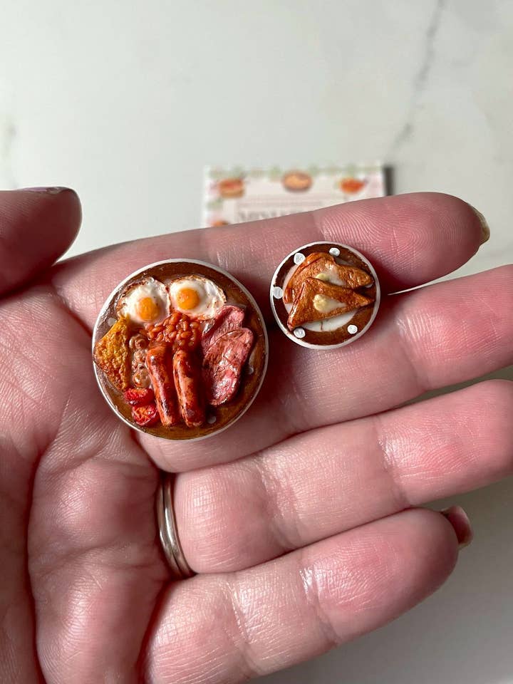 Miniature Clay Breakfast Set: 1/12 Scale Dollhouse Food for wholesale by PrettySpookyDesigns