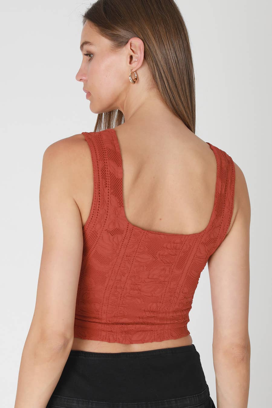 NIKIBIKI - Wholesale Knit Top - Women's - NS8396 - Double Lace Square Crop Top8