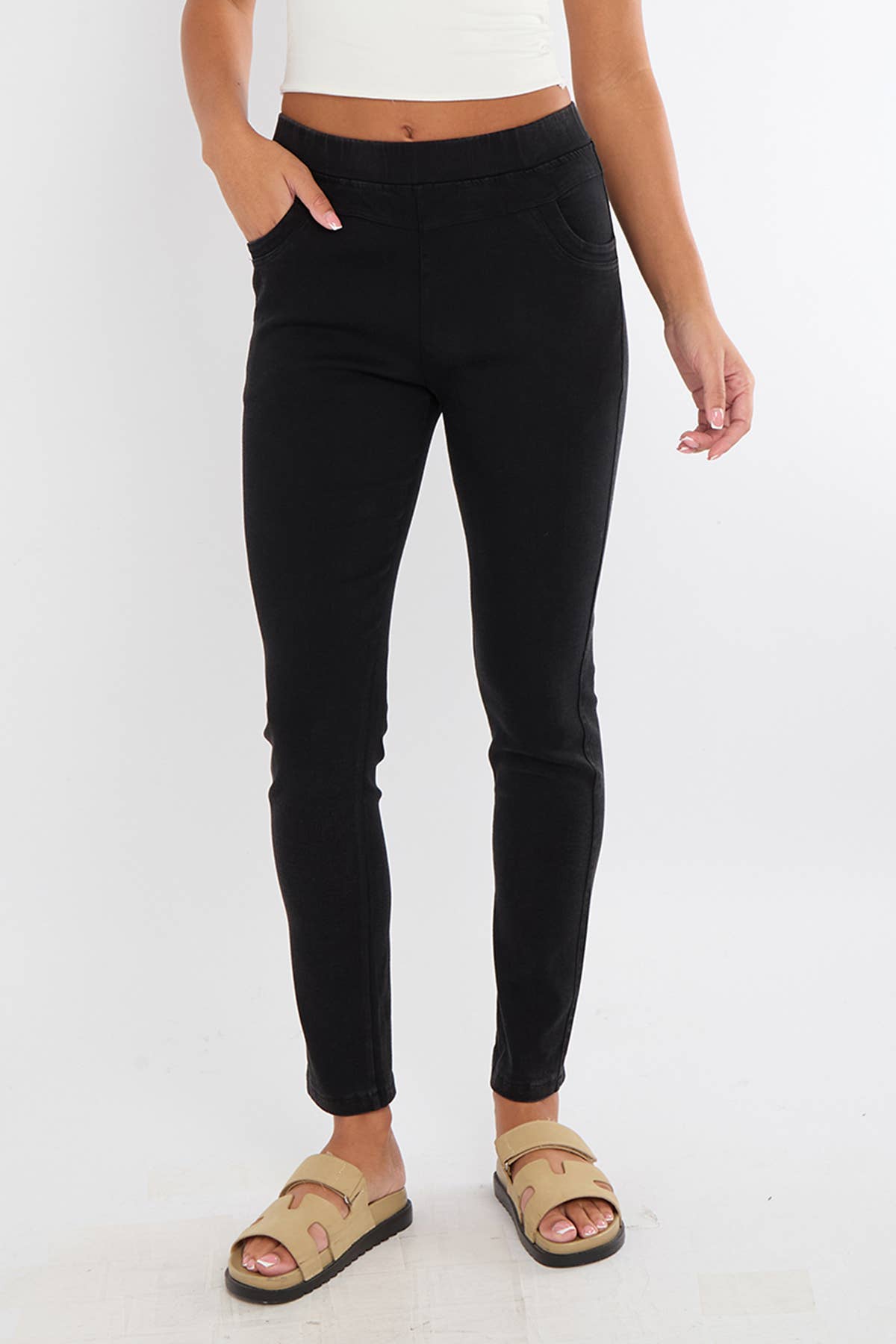 Superbia - Wholesale Pants - Women's -  High Waist 4 way Pull-on Stretch Stone Wash Magic Jeggings3