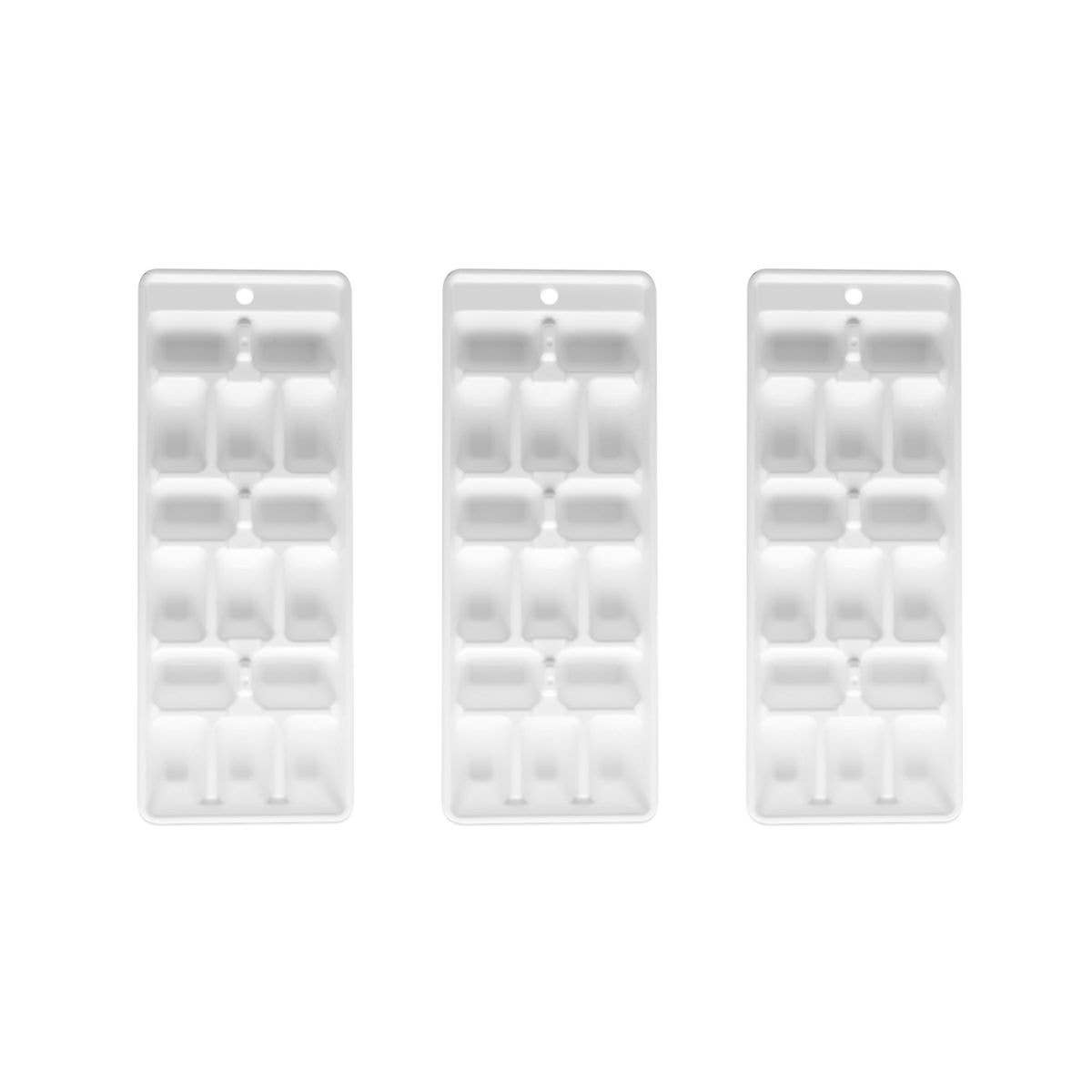 Fackelmann - Wholesale Ice Tray/Mold - Set of 3 ice trays of 15 white plastic ice cubes0