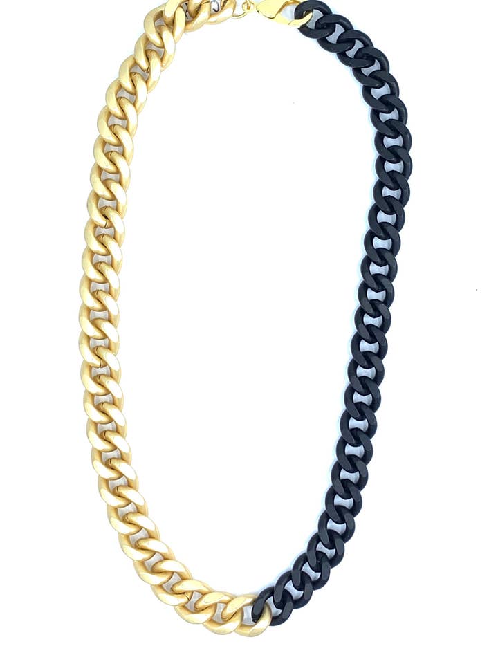 Collana bicolore a maglie grandi 1/2 e 1/2 per la vendita all'ingrosso da parte di BMR