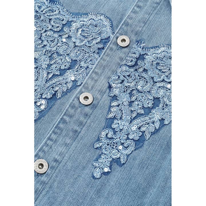 omgstyles - Wholesale Denim Jacket - Women's - Sequin Kissed Denim Jacket5