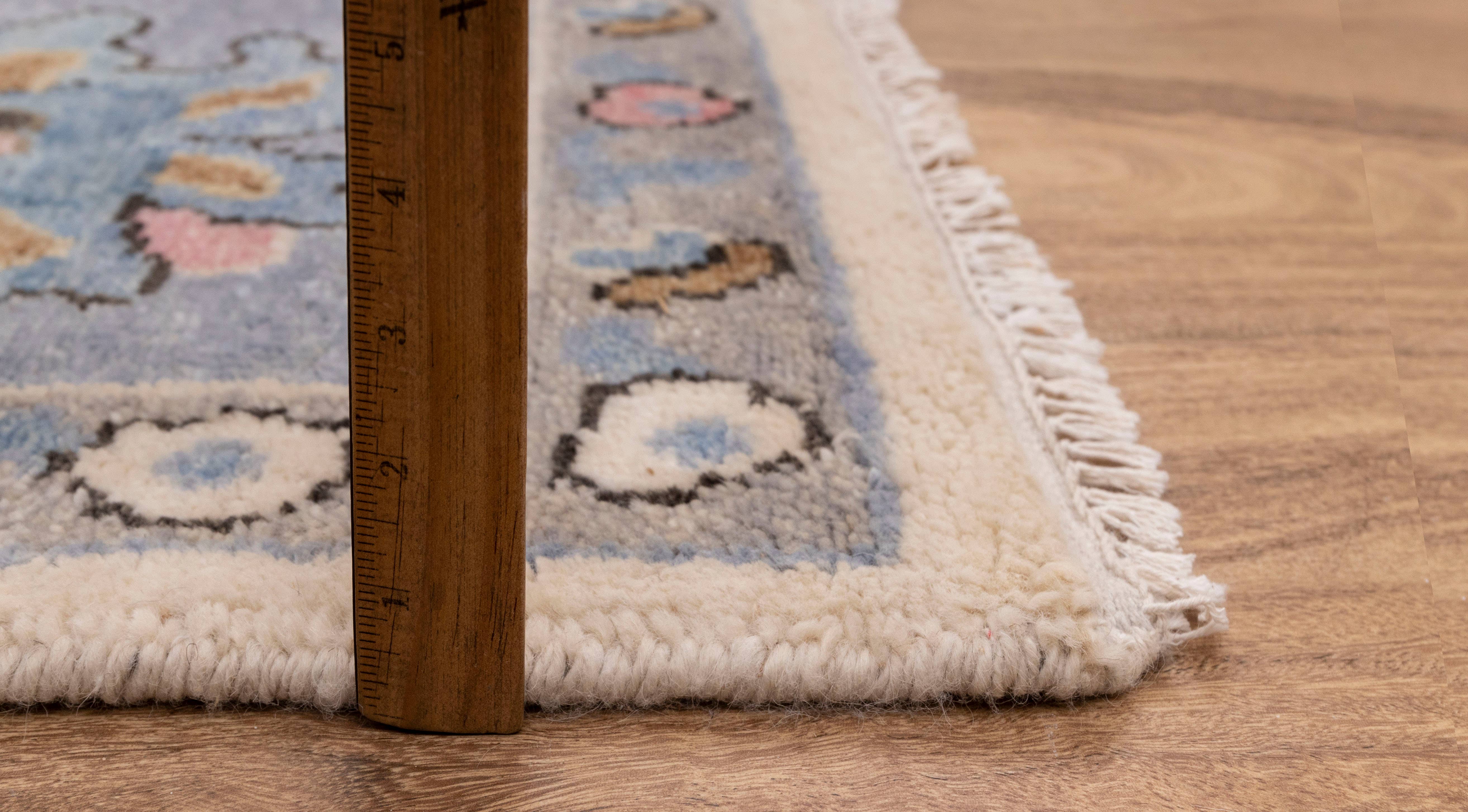 Aesthetic Homes LLC - Wholesale Area Rug - 9x12 Ivory Blue Oushak Wool Rug - Hand Knotted 84088