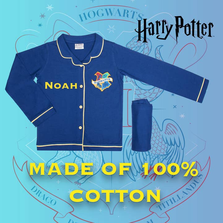 Fringoo Group Ltd - Wholesale Sleepwear Set - Kids - Harry Potter Personalised Pyjamas with Buttons - Navy Blue1