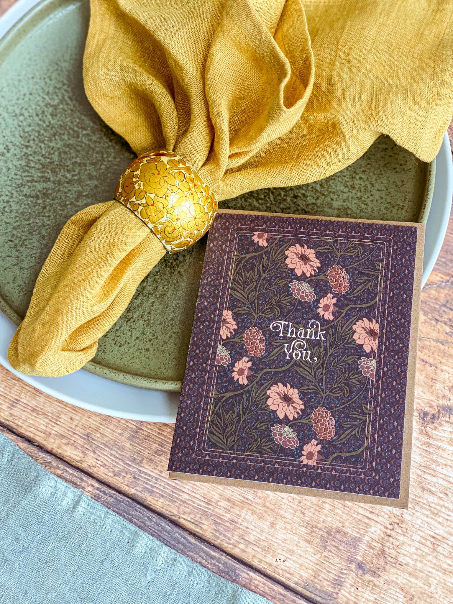 re:mused studio - Wholesale Thank You Card - Moonlight Zinnia Thank You A2 Greeting Card3