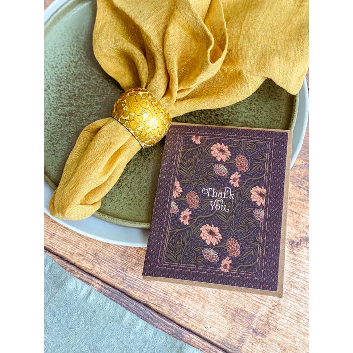 re:mused studio - Wholesale Thank You Card - Moonlight Zinnia Thank You A2 Greeting Card3