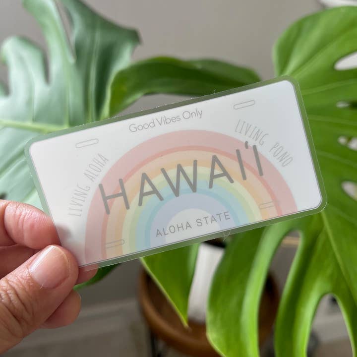Island Stickers & More / Yuriko J. Design – Engroshandel Klistermærke – Hawaii nummerplade klar klistermærke - Island Series