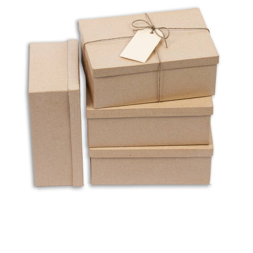 Factory Direct Craft - Wholesale Gift Box - Pre-Made Rectangle Paper Mache Box -  7-1/2" x 5" x 3"6
