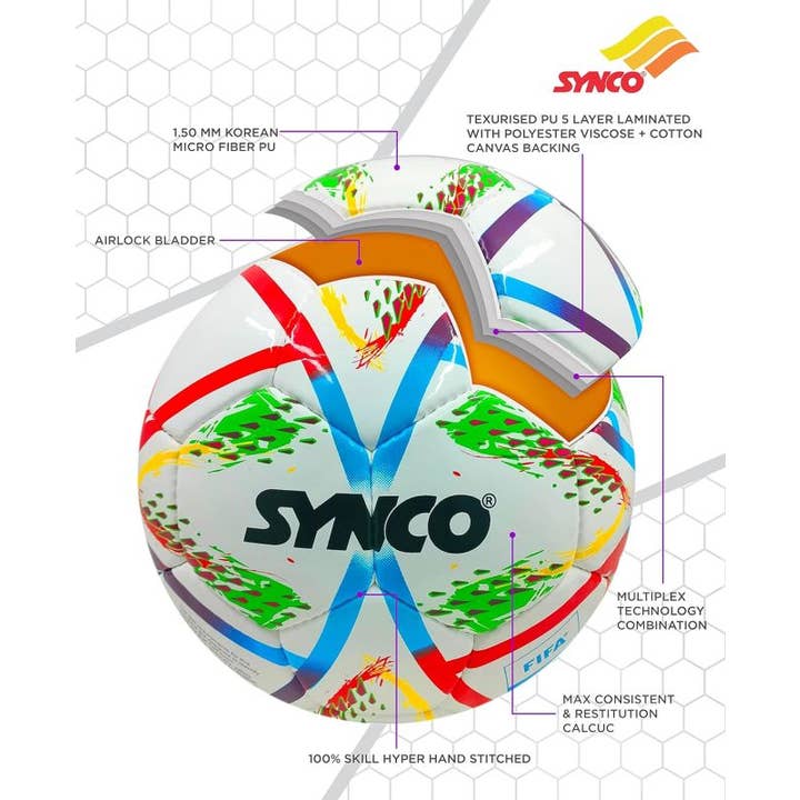 GICO Spielwaren - Wholesale Sports Ball - Kids - Synco Soccer Size 5 Hand-stitched Hydra-Lock FIFA Basic3