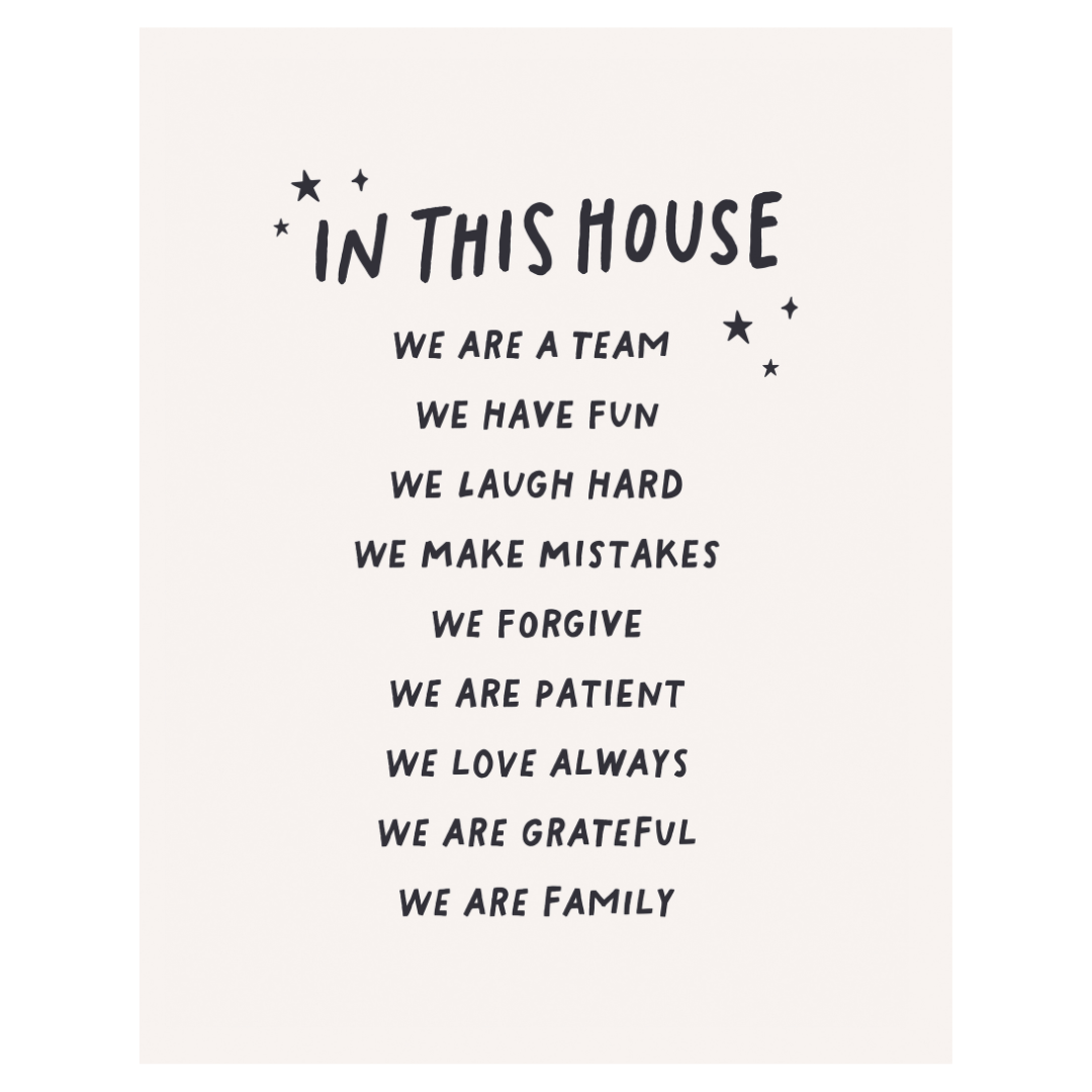 Cherrypick – Engroshandel Banner - Børn og baby – I dette hus (sort) Legerumsbanner - Vægindretning til børn0