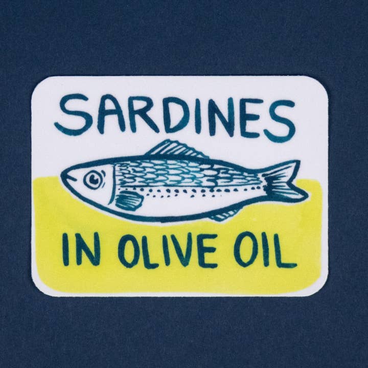 Adesivo Sardine In Olio d'Oliva per la vendita all'ingrosso da parte di Fish-Eyed by Gabrielle Jolie