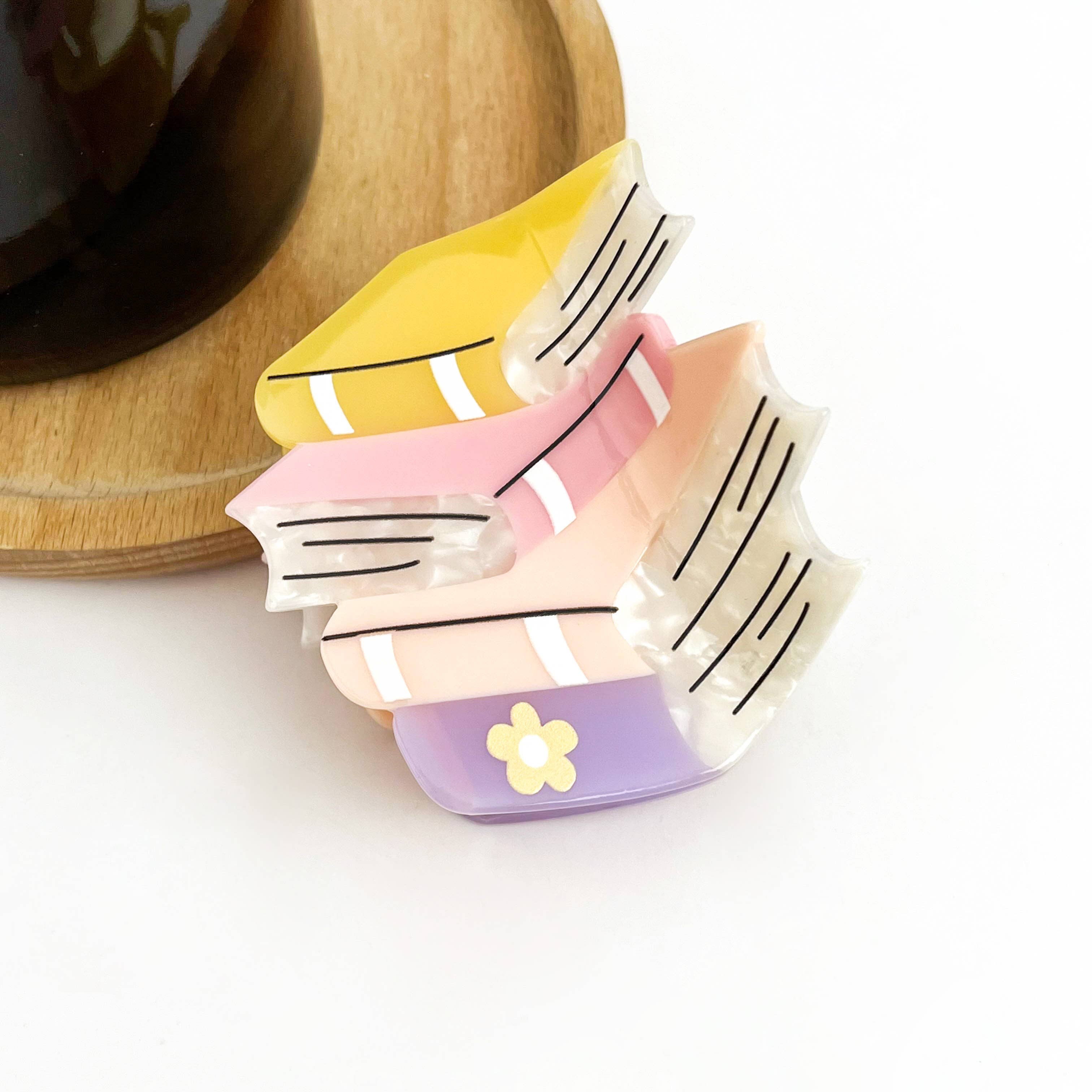 TheDivaSoap – wholesale Hair clip – Women’s – Stacked Books Hair Clip & Pencil Claw Clip0