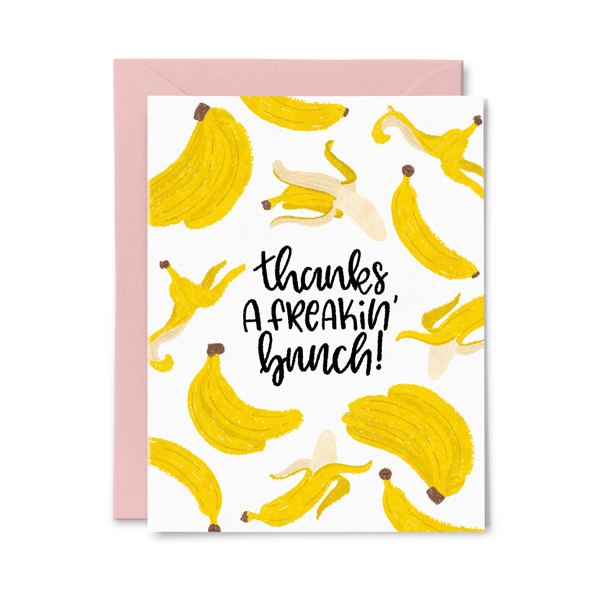 Paper Bunny Press – postal de agradecimento por atacado – Obrigado a Freaking Bunch | Cartão de agradecimento engraçado da banana