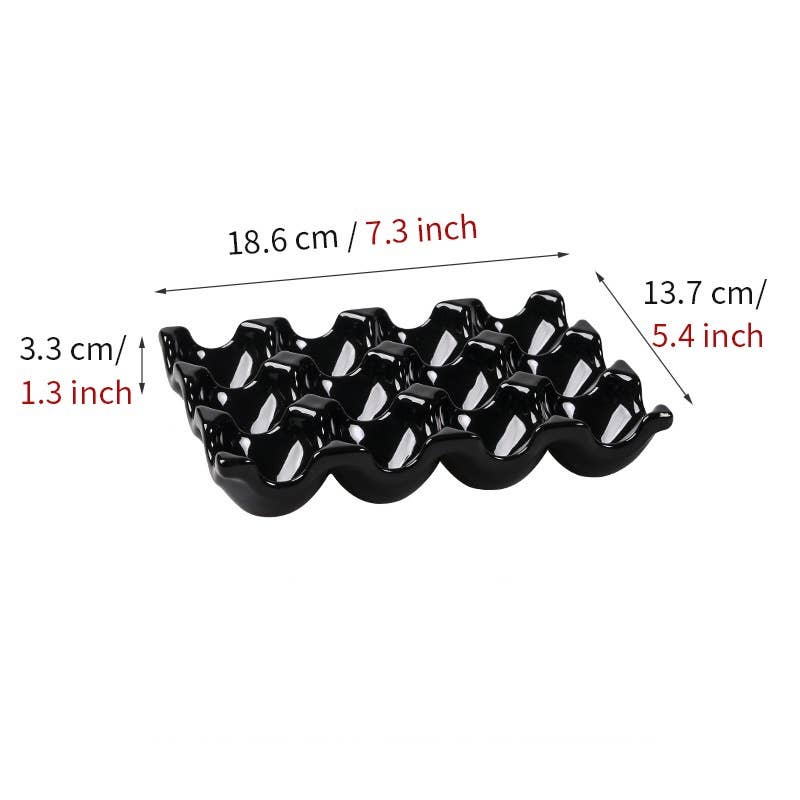 Homerely (We Cover All Import Duties) - Vente Coquetier - Plateau porte-œufs en céramique colorée | Organisateur de rangement0