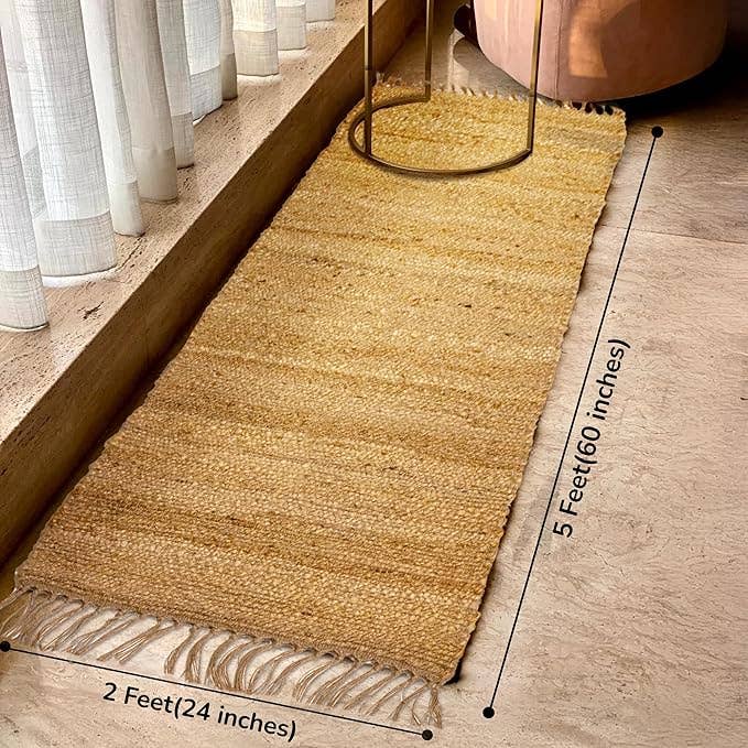 The Fine Living Company - Wholesale Runner Rug - Natural Jute Runner Rug 2x5 ft. – Handwoven Farmhouse Décor1