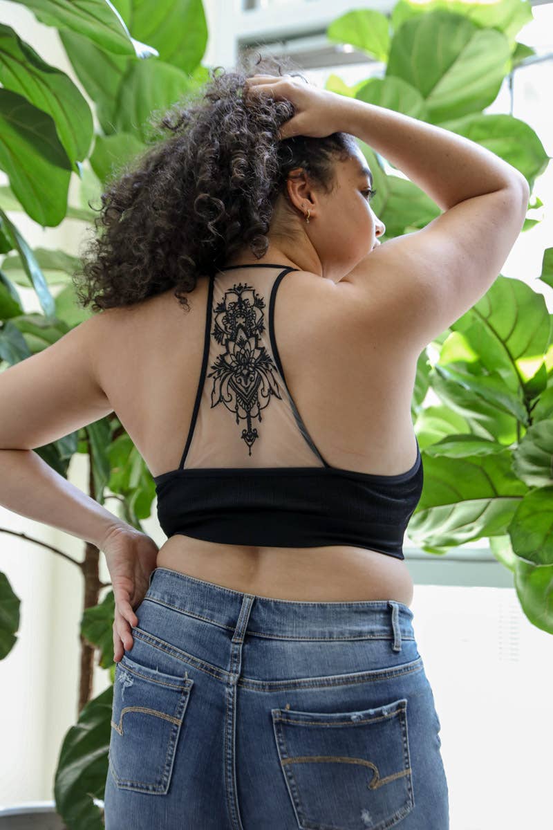 Leto Accessories - Vendita all'ingrosso Bralette - Donna - Tatuaggio Tatuaggio Maglia Racerback Bralette9