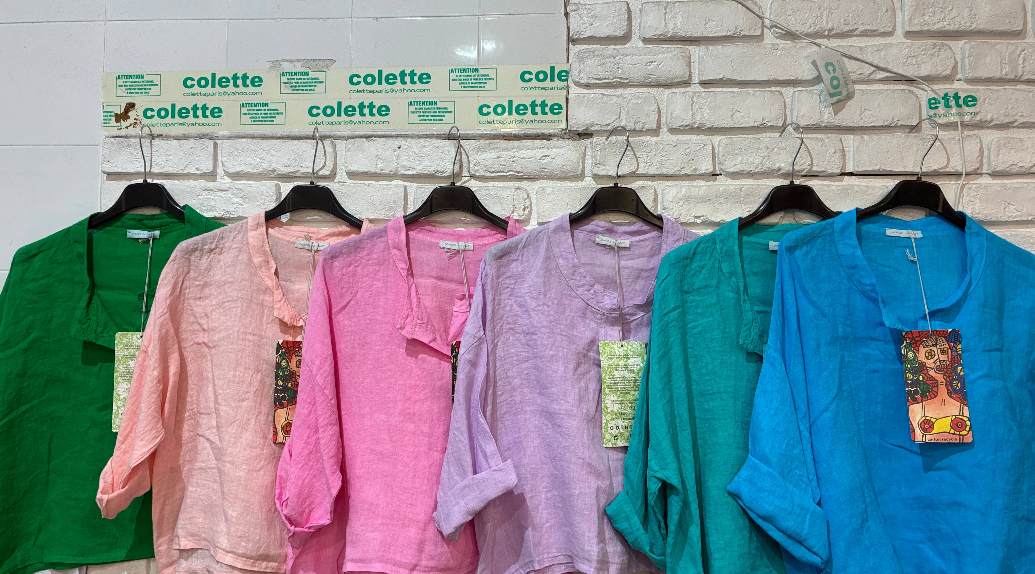 la maison des fibres naturelles - Wholesale Blouse - Dames - Linnen top met v-hals 23100, 100% linnen0