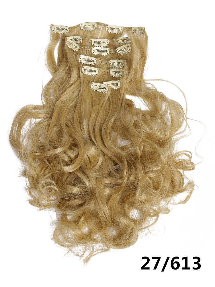 BrookPark Beauty – Großhandel Extensions – 7-teiliges Clip-In-Set für lange, lockige, hochtemperaturbeständige Seidenperücken5