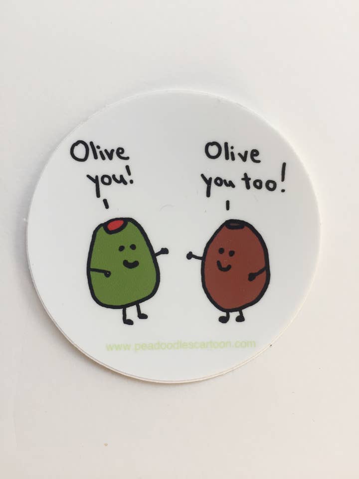 Olive You Vinyl Sticker for wholesale by Peadoodles