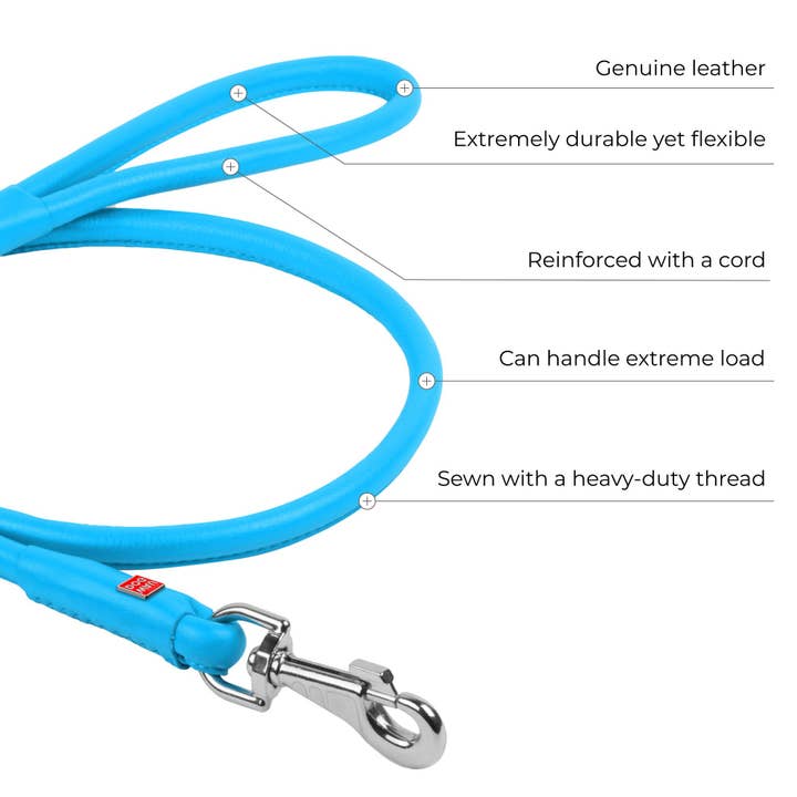 WAUDOG - Wholesale Pet Leash - Dog - Glamour Reinforced Rolled Leather Leash With Metal Clip4