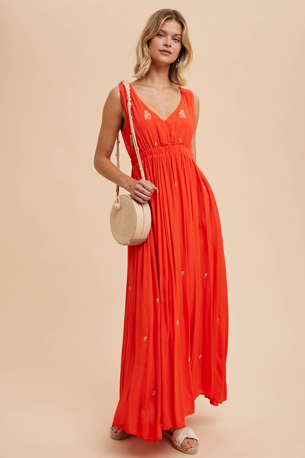 In Loom - Wholesale Dress - Women's - VISCOSE ALL OVER EMBROIDERED SLEEVELESS MAXI DRESS1
