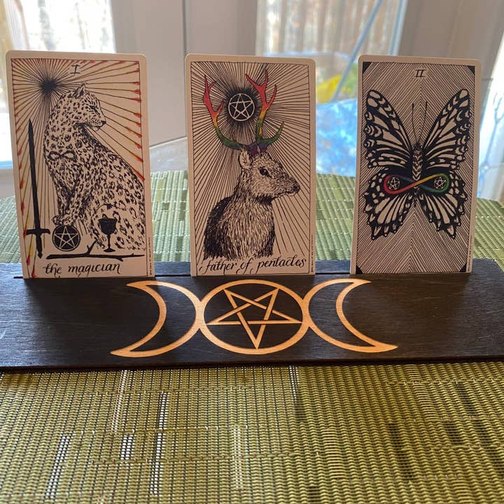 Zen and Meow - Wholesale Tarot Cards - Triple Moon Pentagram Tarot Card Holder