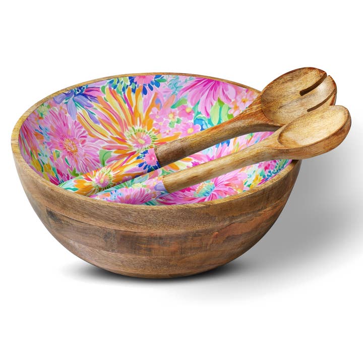 Bright Floral 12" Decorative Bowl Item 1-12 for wholesale by My Casita