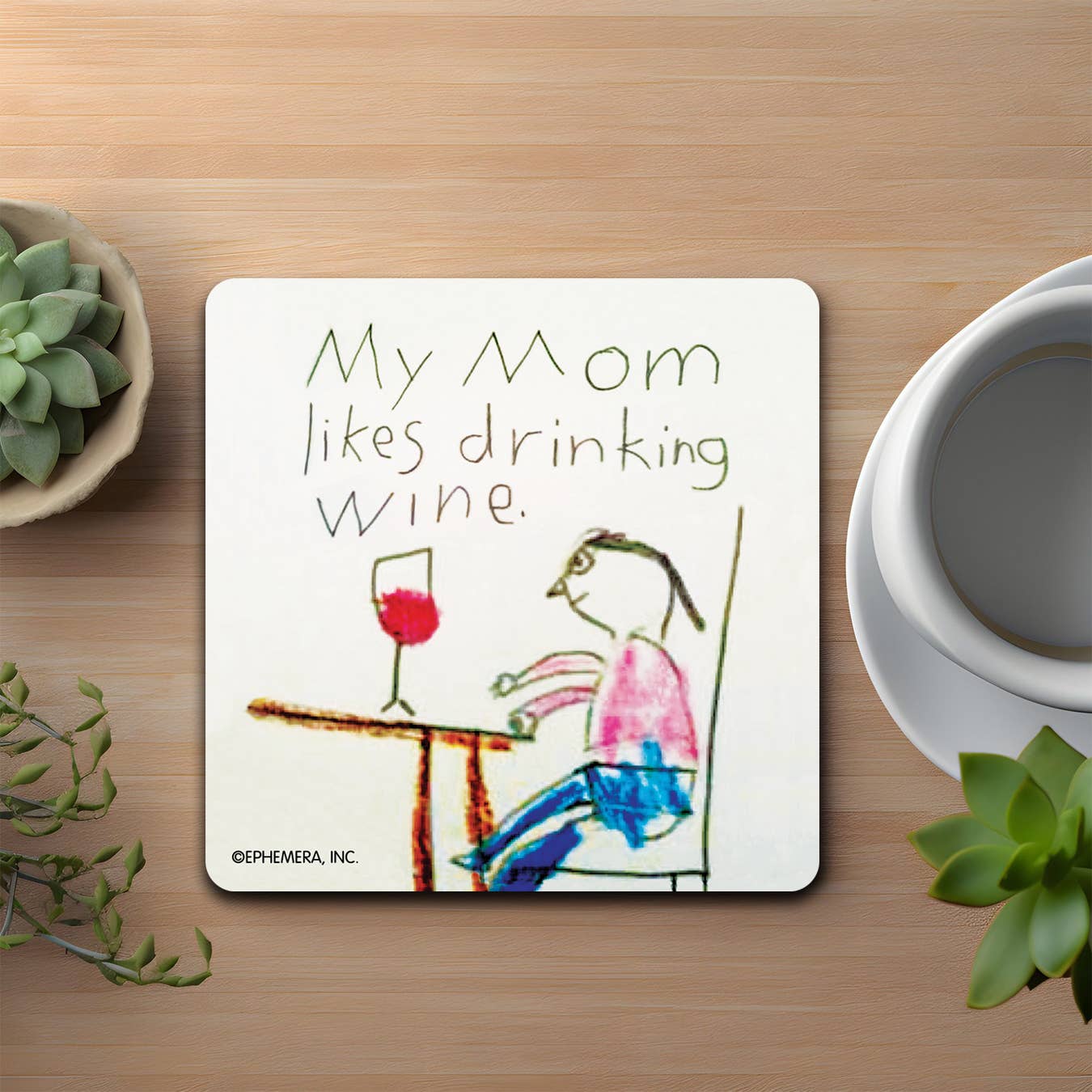 High Cotton Gifts – wholesale Coasters – My Mom Likes Wine Coaster1